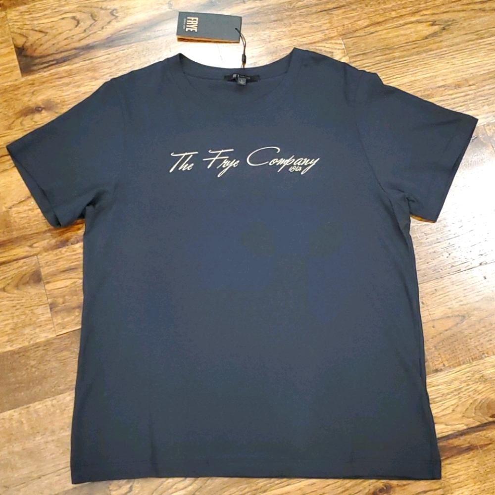 Frye womens company logo t-shirt size L